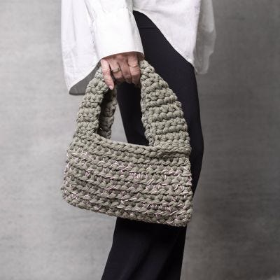Borsa all'uncinetto spessa