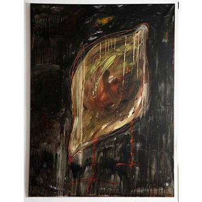 Painting with Pigment paint on canvas