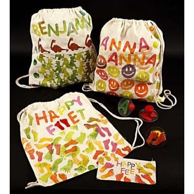 Shoe Bags and Pencil Cases with Stamp Printing