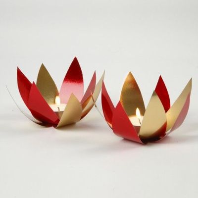 Porta tealight di cartoncino metallico