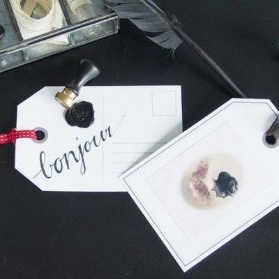 A large Gift Tag with a waxed Seal