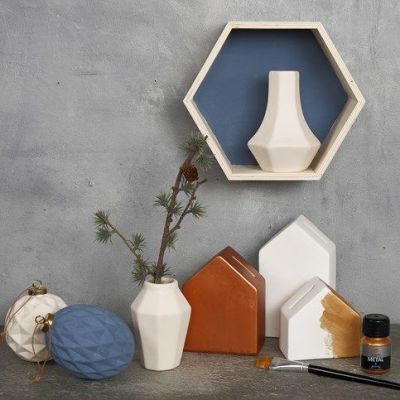 Terracotta decorata con pittura Chalky Vintage Look e pittura Art Metal