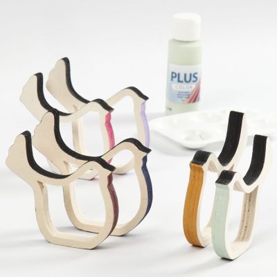 Uccellini in legno colorati