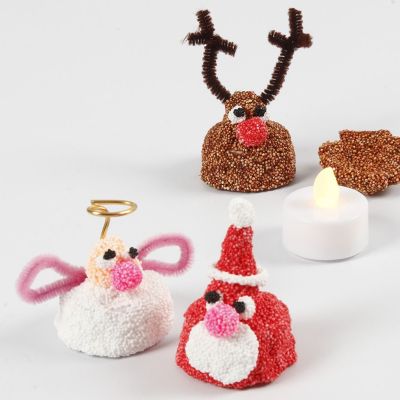 Piccola figura natalizia in Foam Clay con portalumino LED all'interno