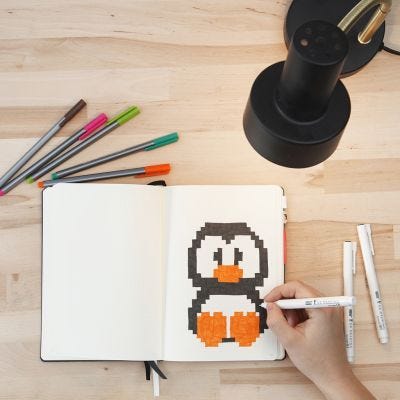 Pixel Art in un Bullet Journal