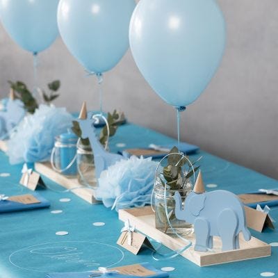 Decorazioni per battesimo con animali in legno