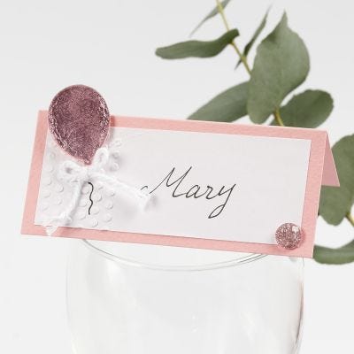 Segnaposto con palloncino decorato con Deco Foil