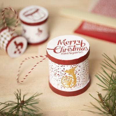 Tamburo da una scatola decorato con Craft Paint
