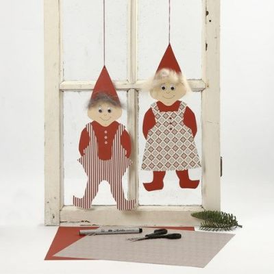 Elfi di cartoncino con vestiti di carta Vivi Gade Design