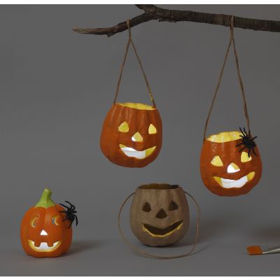 Lanterne di Halloween in cartapesta e in terracotta