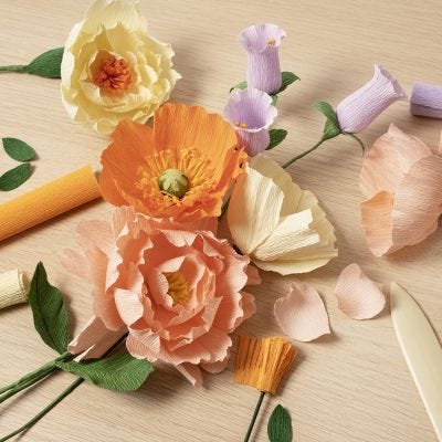 Kit Fai da te Principiante: impara a realizzare fiori di carta crespa 