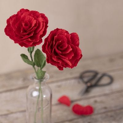 Rosa di carta crespa