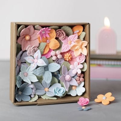 Scatola di fiori in Silk Clay® e Glitter Clay