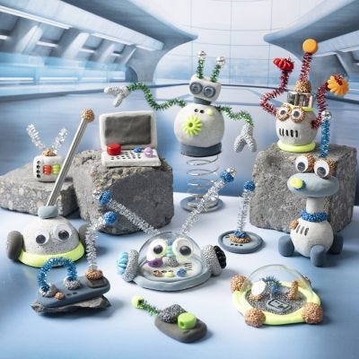 Universo robotico in Stone Clay