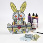 A Papier-Mâché Easter Bunny covered with Decoupage Paper