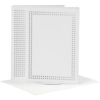 Cartoncino da ricamo, dim. cartoncino 10,5x15 cm, dim. busta 11,5x16,5 cm, bianco, 6 pz/ 1 conf.