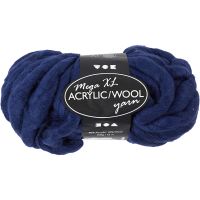 Filato spesso Chunky in lana/acrilico, L: 15 m, misura mega , blu scuro, 300 g/ 1 gom.