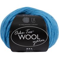 Filato di lana, L: 50 m, turchese, 50 g/ 1 gom.