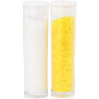 Perline rocaille 2-cut, diam 1,7 mm, misura 15/0 , misura buco 0,5 mm, bianco, transparent giallo, 2x7 g/ 1 conf.