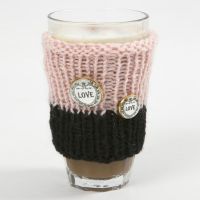 A Cup Cosy knitted from Melbourne Wool
