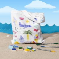 Shopping Bag con timbri a tema estivo