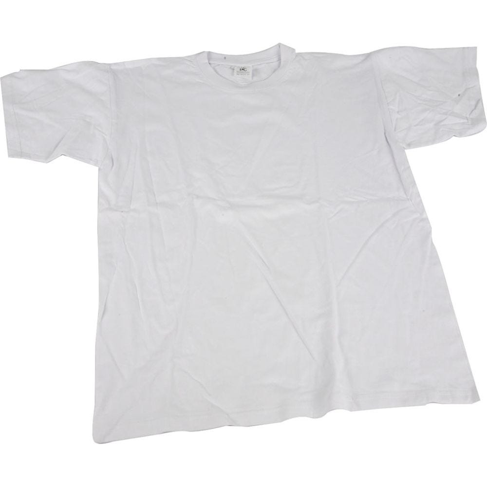 Magliette, L: 40 cm, misura 7-8 anno, collo rotondo, bianco, 1 pz