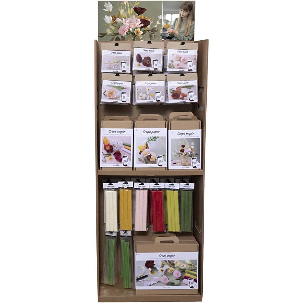 Display da pavimento in cartone, Carta crespa, H: 1584 mm, P: 332 mm, L: 630 mm, 106 pezzo/ 1 conf.