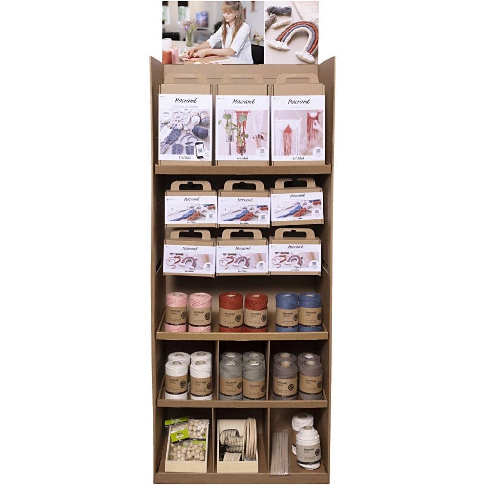 Display da pavimento in cartone, Macramé, H: 1584 mm, P: 332 mm, L: 630 mm, 110 pezzo/ 1 conf.
