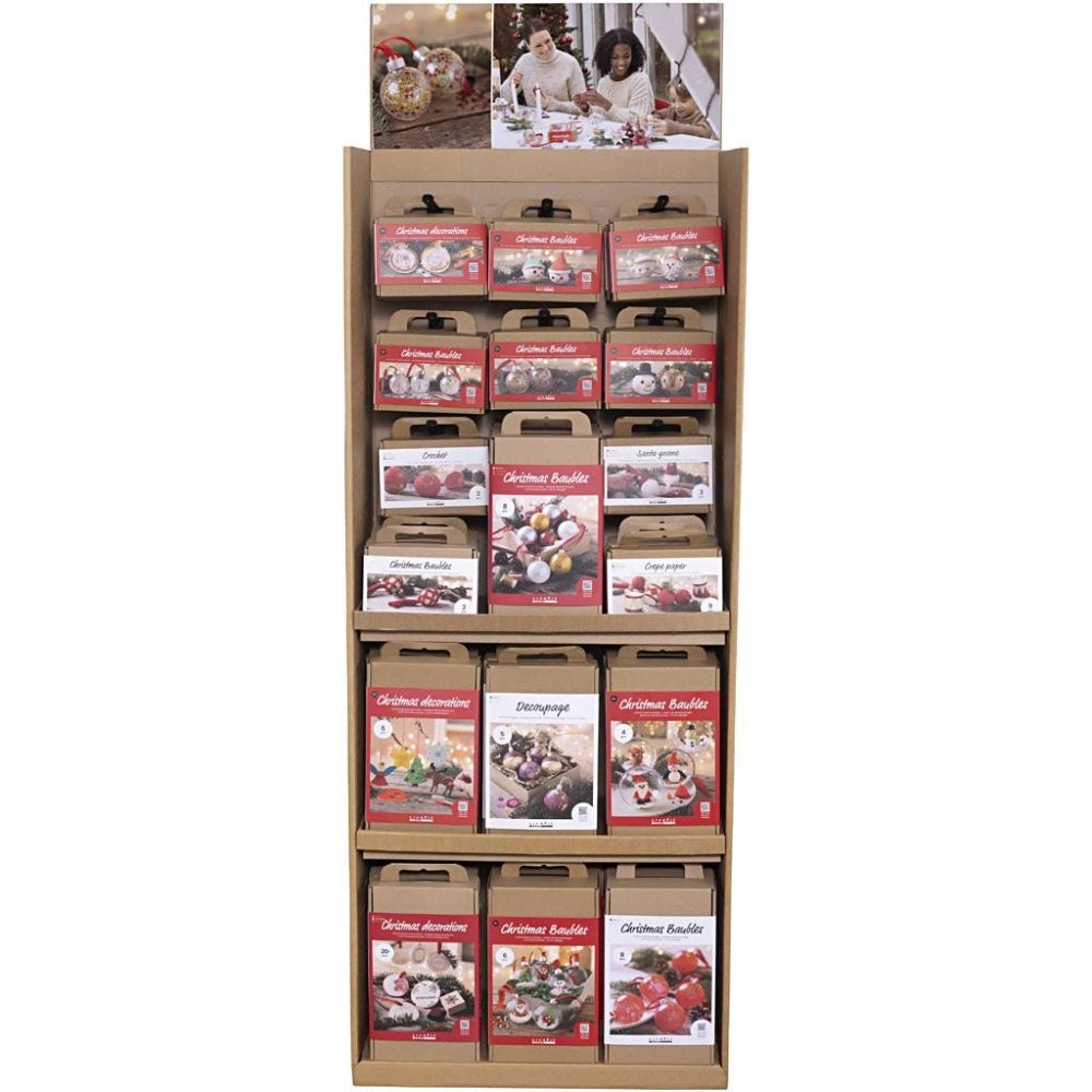 Display da pavimento in cartone, Palline di Natale, H: 1584 mm, P: 332 mm, L: 630 mm, 63 pezzo/ 1 conf.