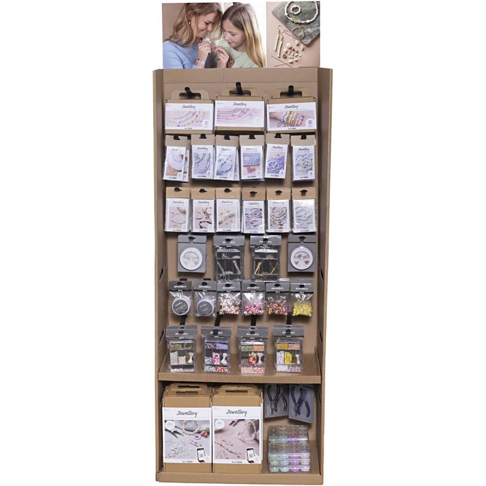Display da pavimento in cartone, Gioielli, H: 1584 mm, P: 332 mm, L: 630 mm, 293 pezzo/ 1 conf.