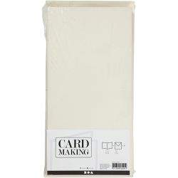 Biglietti e buste, dim. cartoncino 15x15 cm, dim. busta 16x16 cm, 110+220 g, avorio, 50 set/ 1 conf.