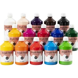 Colore Acrilico Lucido, colori asst., 15x500 ml/ 1 conf.