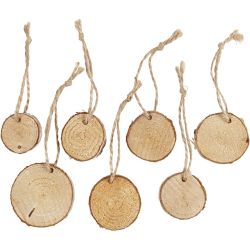 Fette di legno con foro