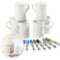 Kit – Decorare le tazze con i pennarelli in porcellana